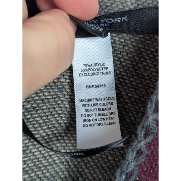 MARC New York ANDREW MARC Artsy Boho Cottage Western Poncho Ruana Wrap One Size - Picture 5 of 5